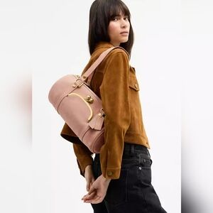 Coach Kisslock Barrell Bag, Nuage Suede, NWT